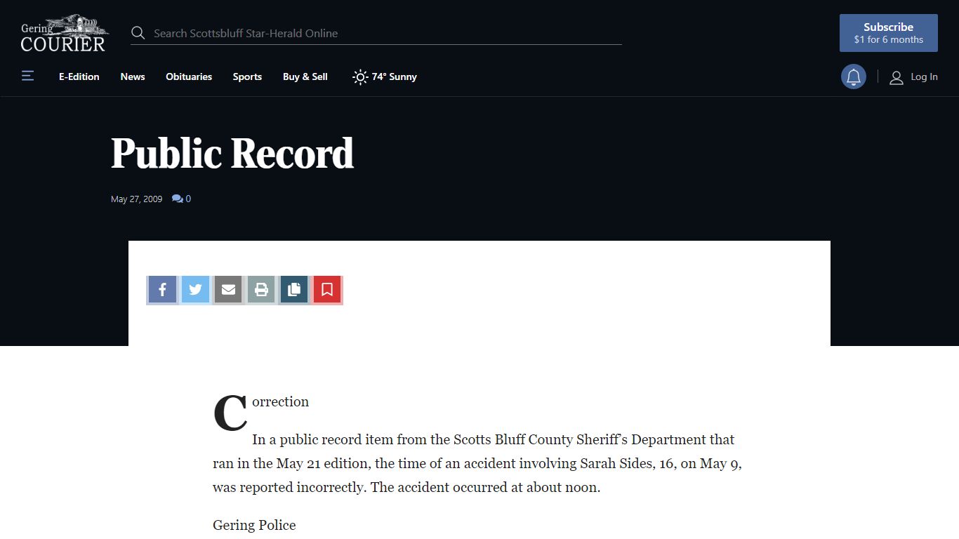 Public Record | News | starherald.com