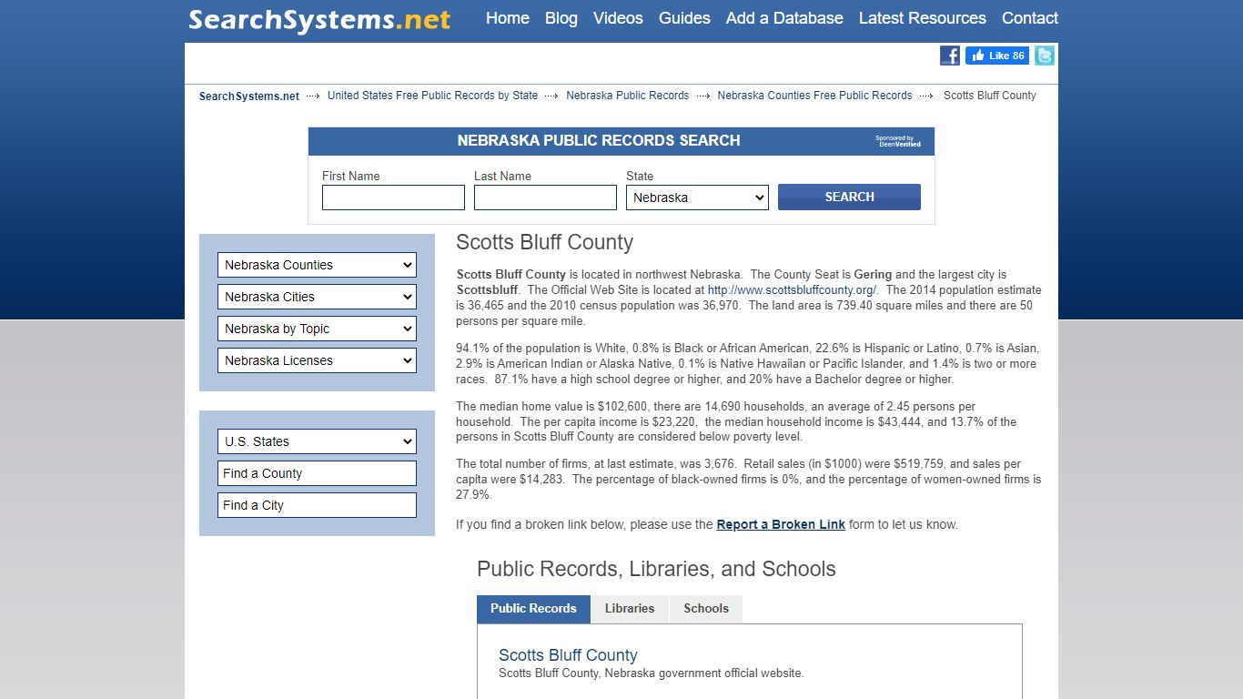 Scotts Bluff County Criminal and Public Records